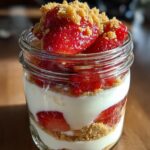 No-Bake Strawberry Cheesecake Jars