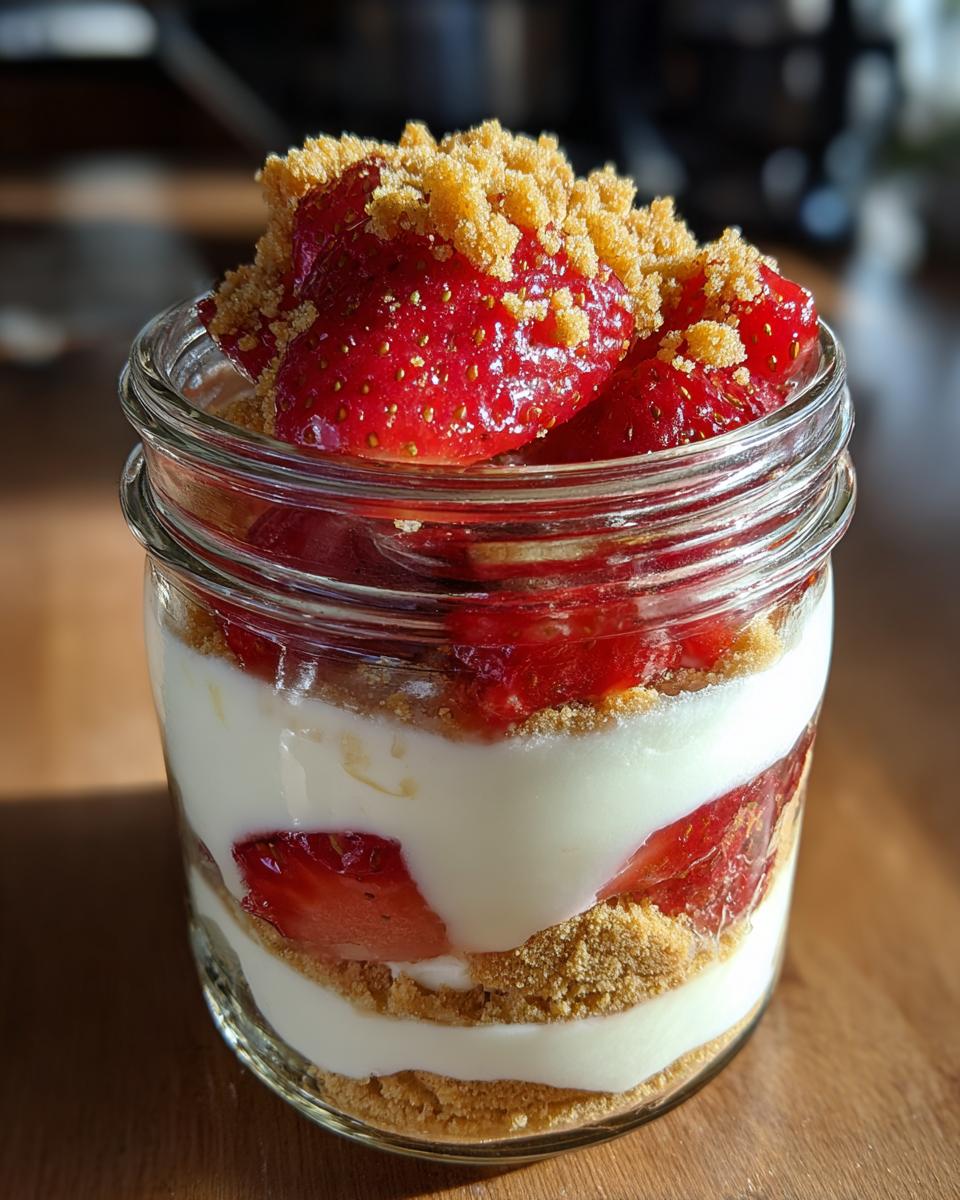 No-Bake Strawberry Cheesecake Jars