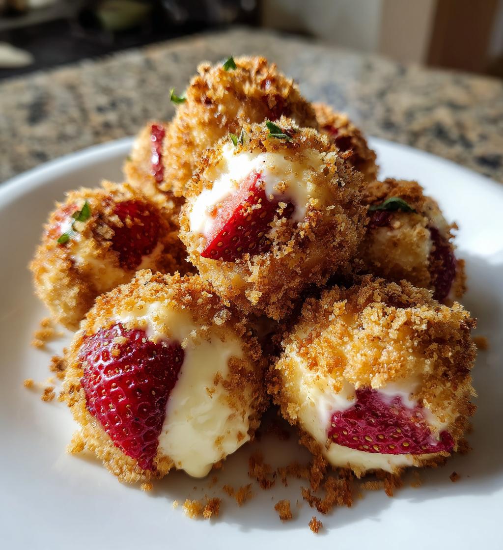 Air Fryer Strawberry Cheesecake Bites