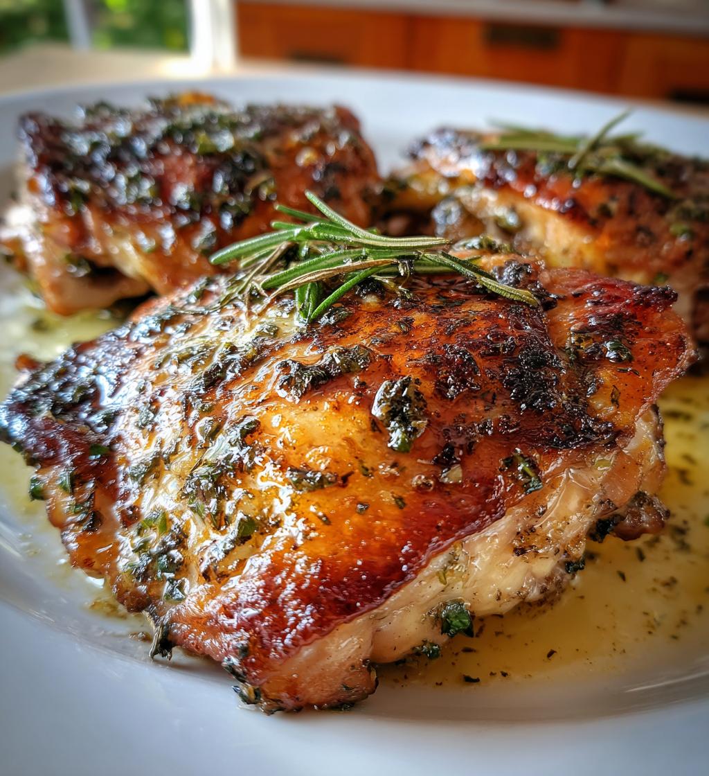 Baked Chicken Thighs with Herb Butter