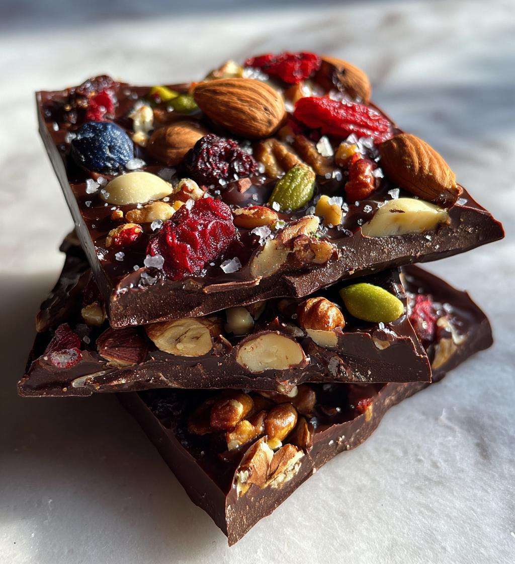 Chocolate Bark with Nuts and Fruit - detail 1