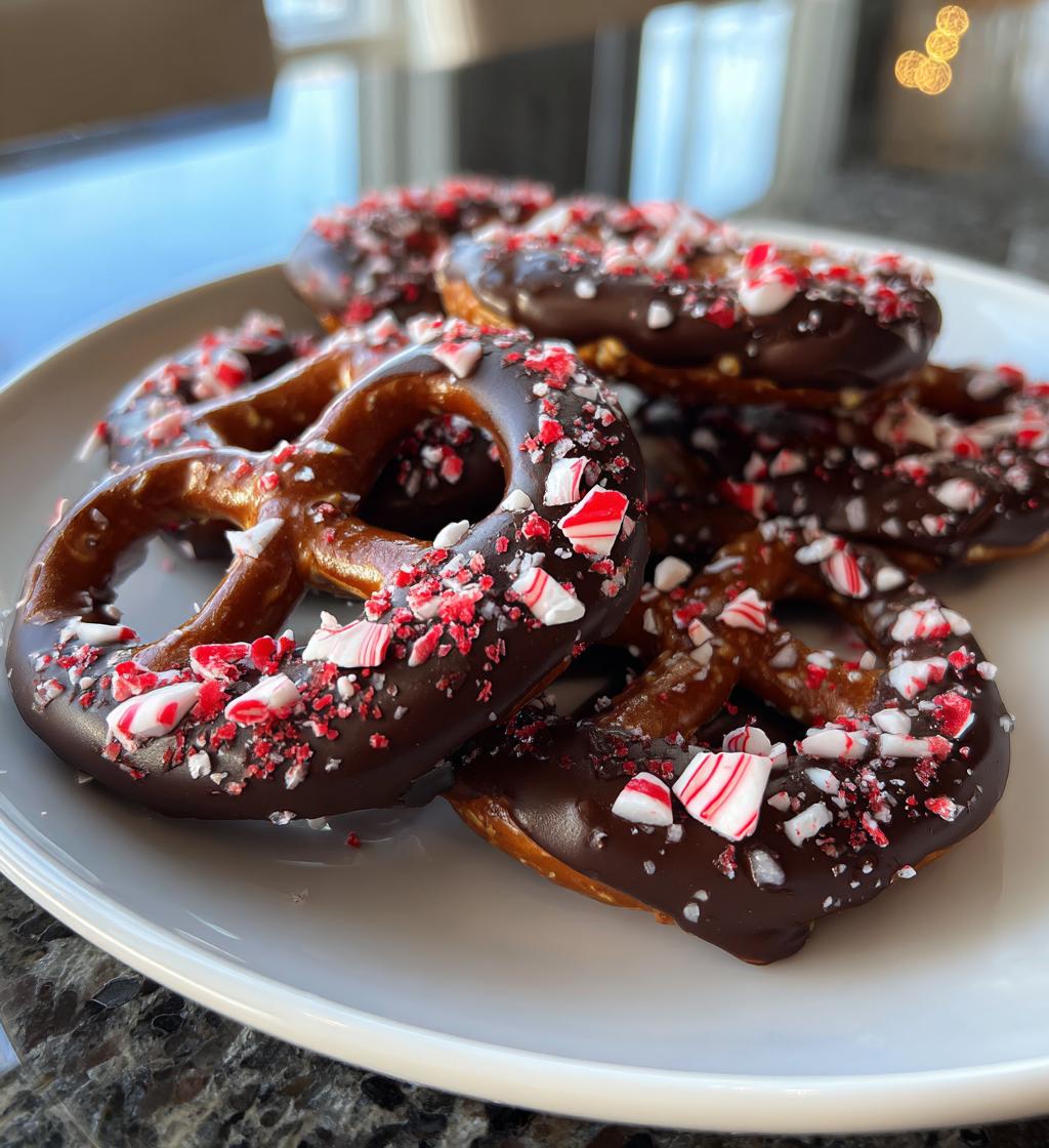 Chocolate-Dipped Peppermint Pretzels - detail 1