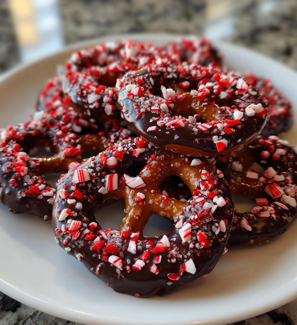 Chocolate-Dipped Peppermint Pretzels