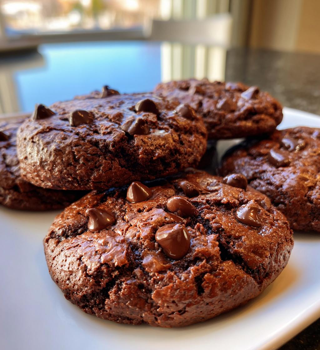 Double Chocolate Fudge Cookies