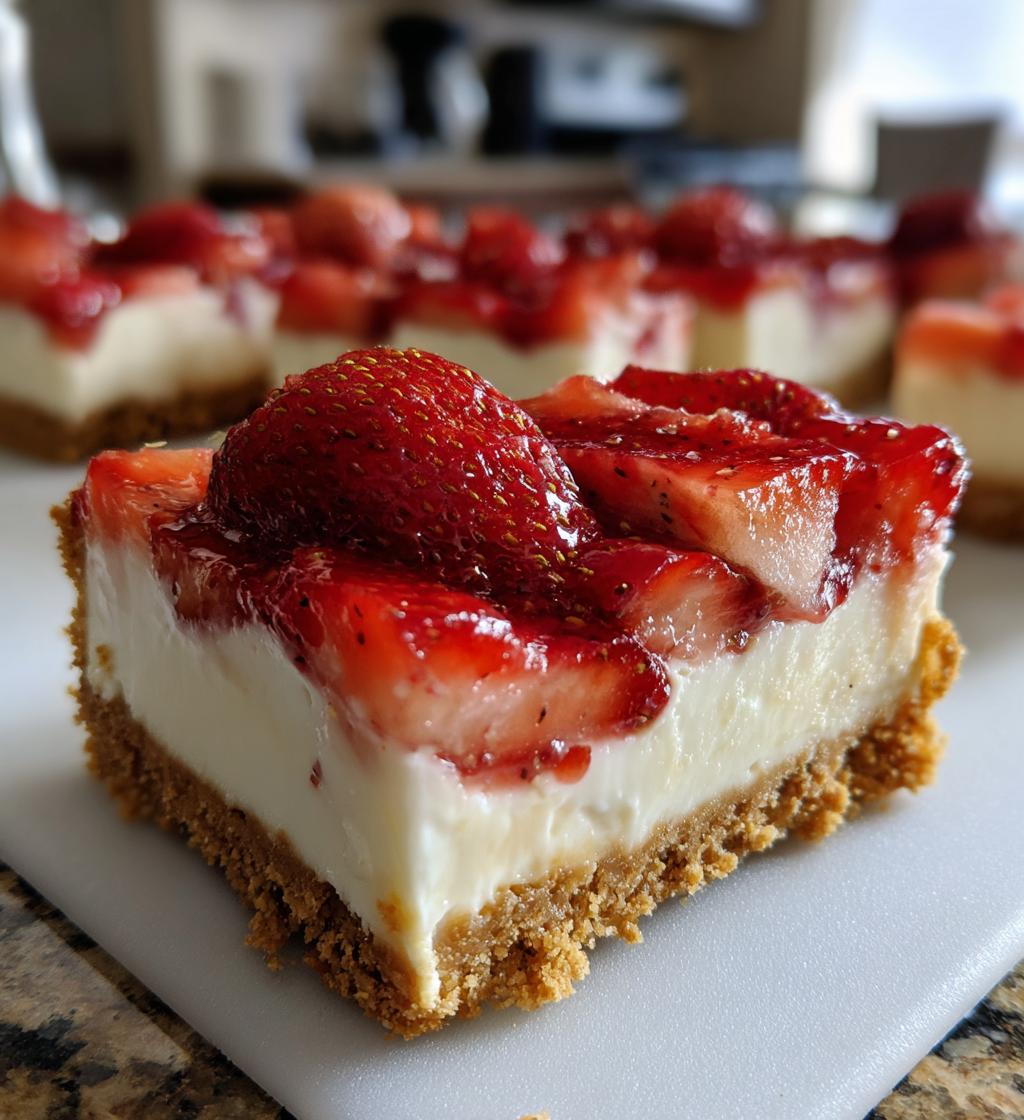 Easy Strawberry Cheesecake Bars - detail 1