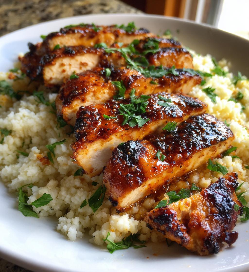 Grilled Chicken with Cauliflower Rice