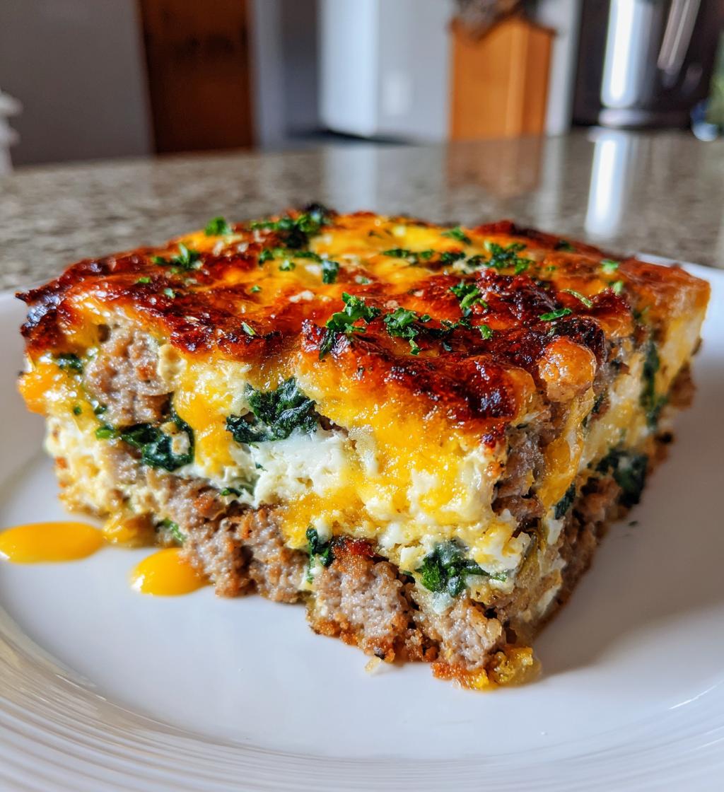Keto Breakfast Casserole with Sausage - detail 1