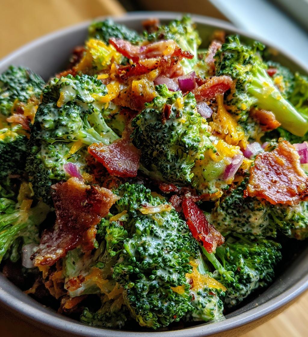 Keto Broccoli Salad with Bacon - detail 1