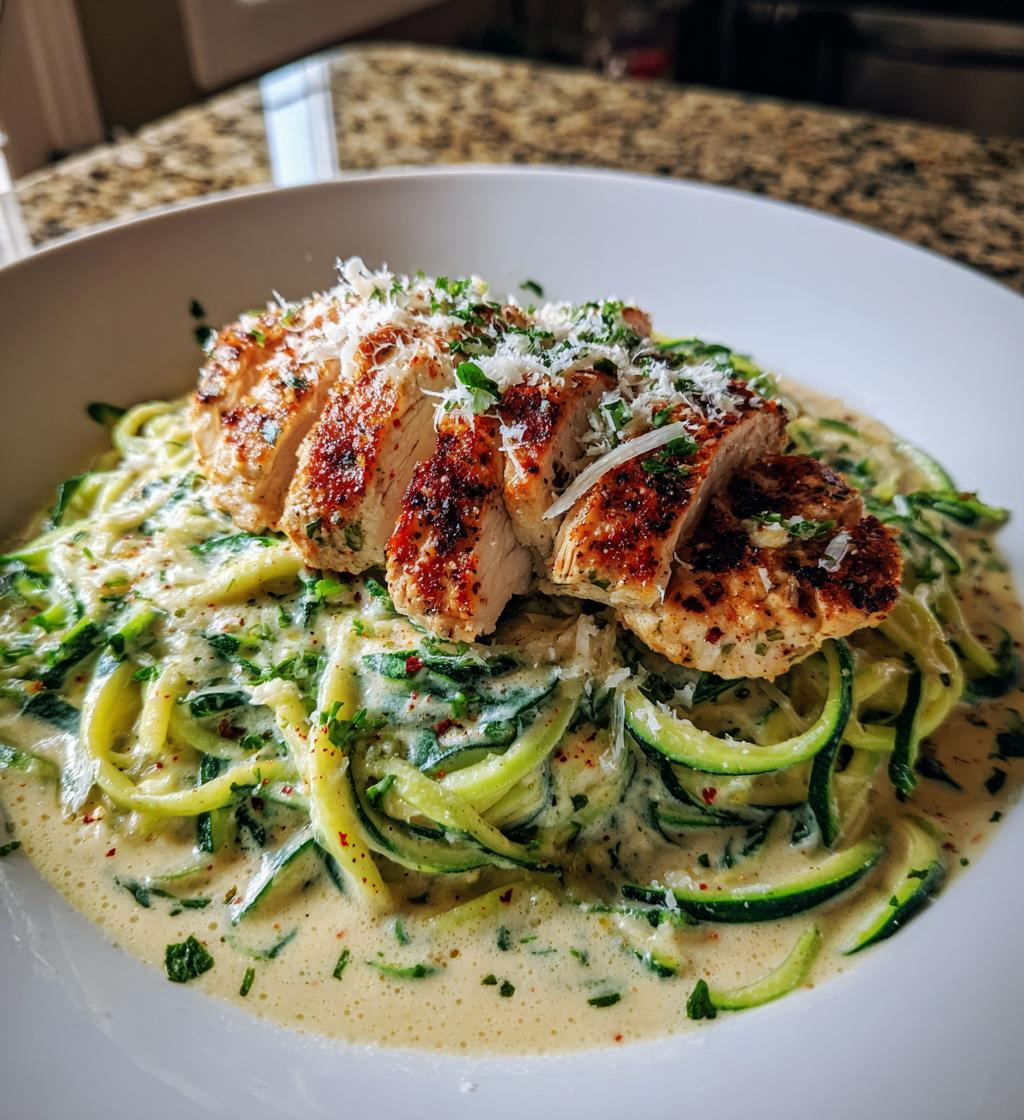 Keto Chicken Alfredo with Zoodles