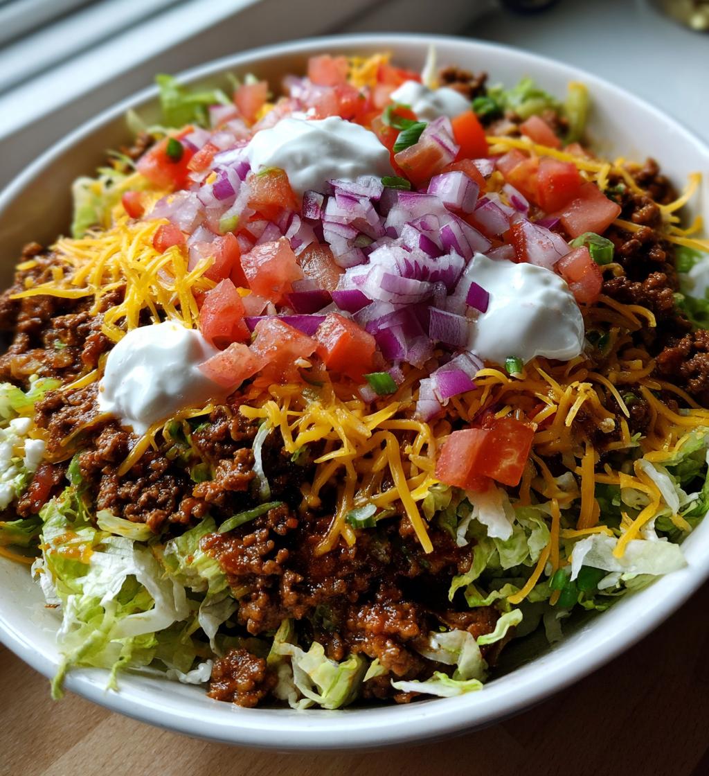 Keto Taco Salad with Ground Beef