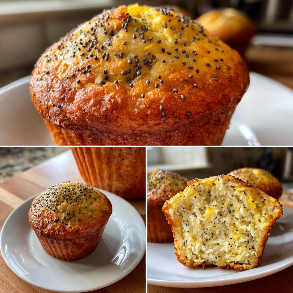 Lemon Poppy Seed Muffins with Greek Yogurt