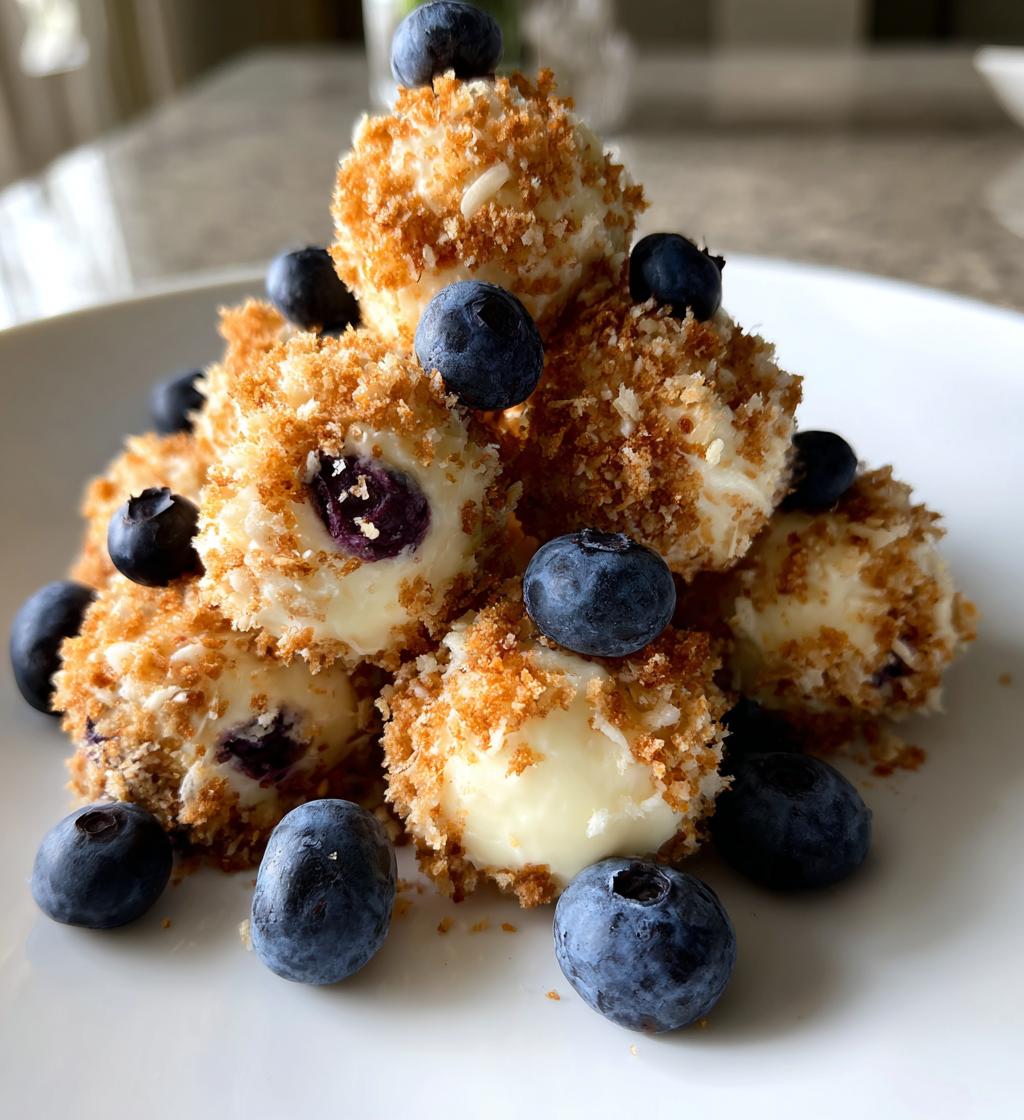 No-Bake Blueberry Cheesecake Bites