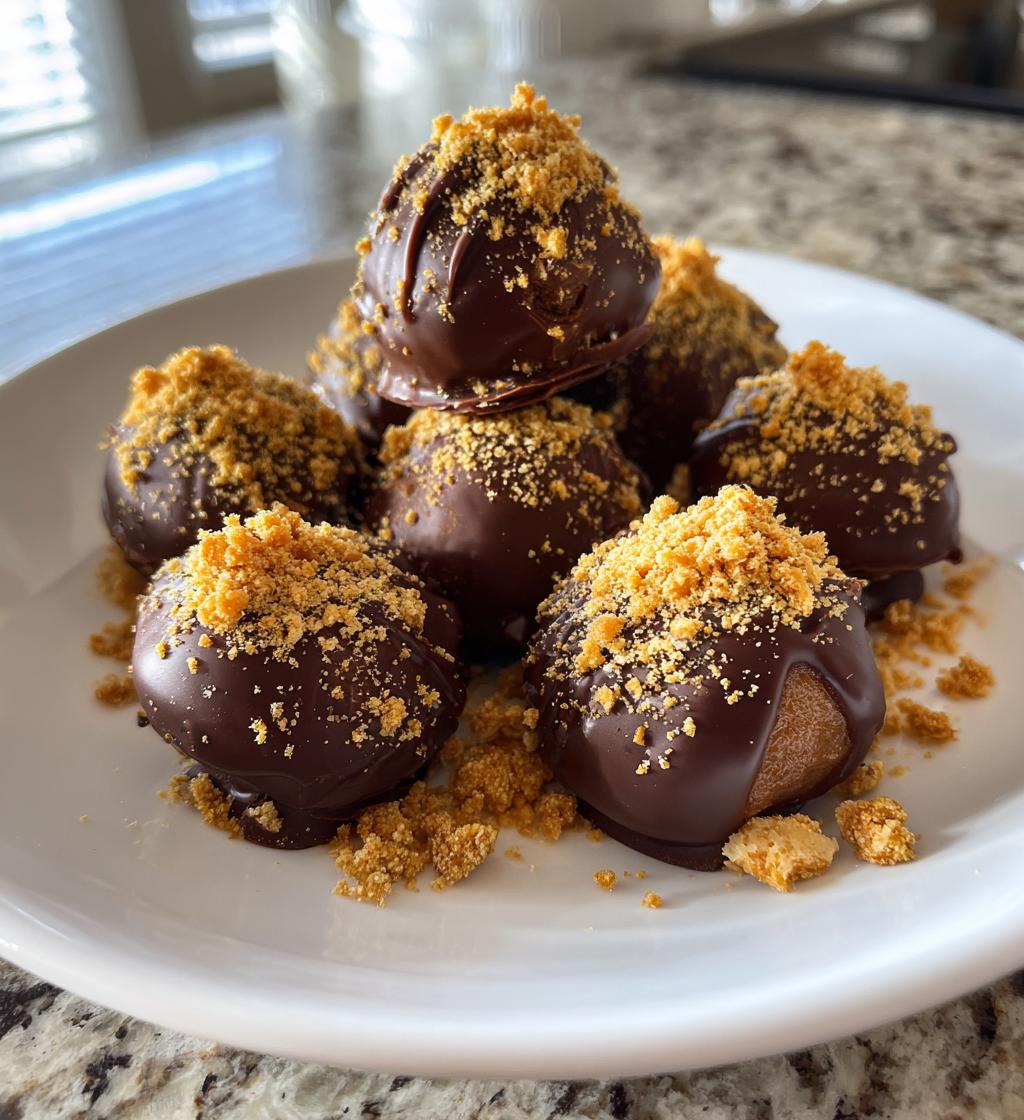 No Bake Caramel Crunch Butterfinger Truffles