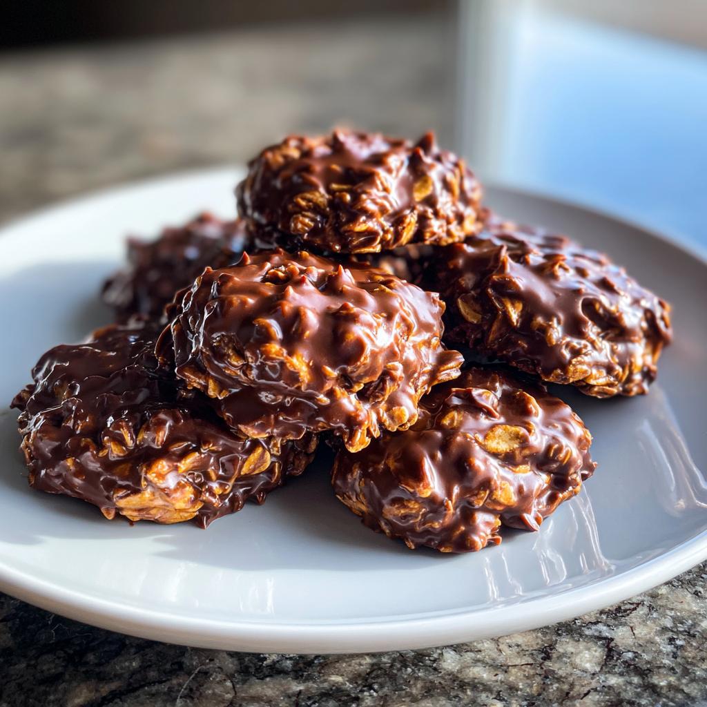 No-Bake Peanut Butter Chocolate Cookies