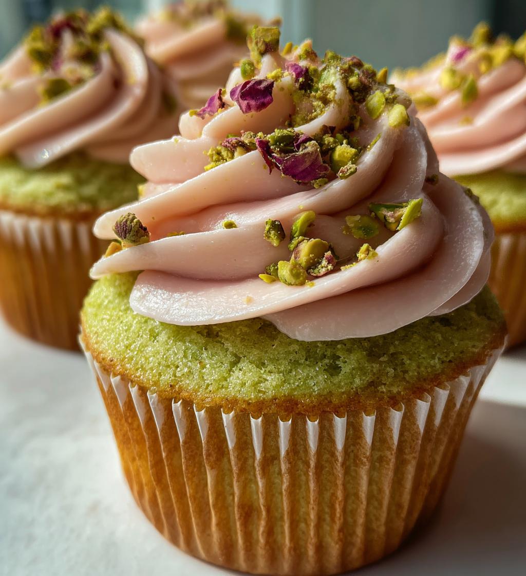 Pistachio Rose Cupcakes - detail 1
