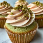 Pistachio Rose Cupcakes