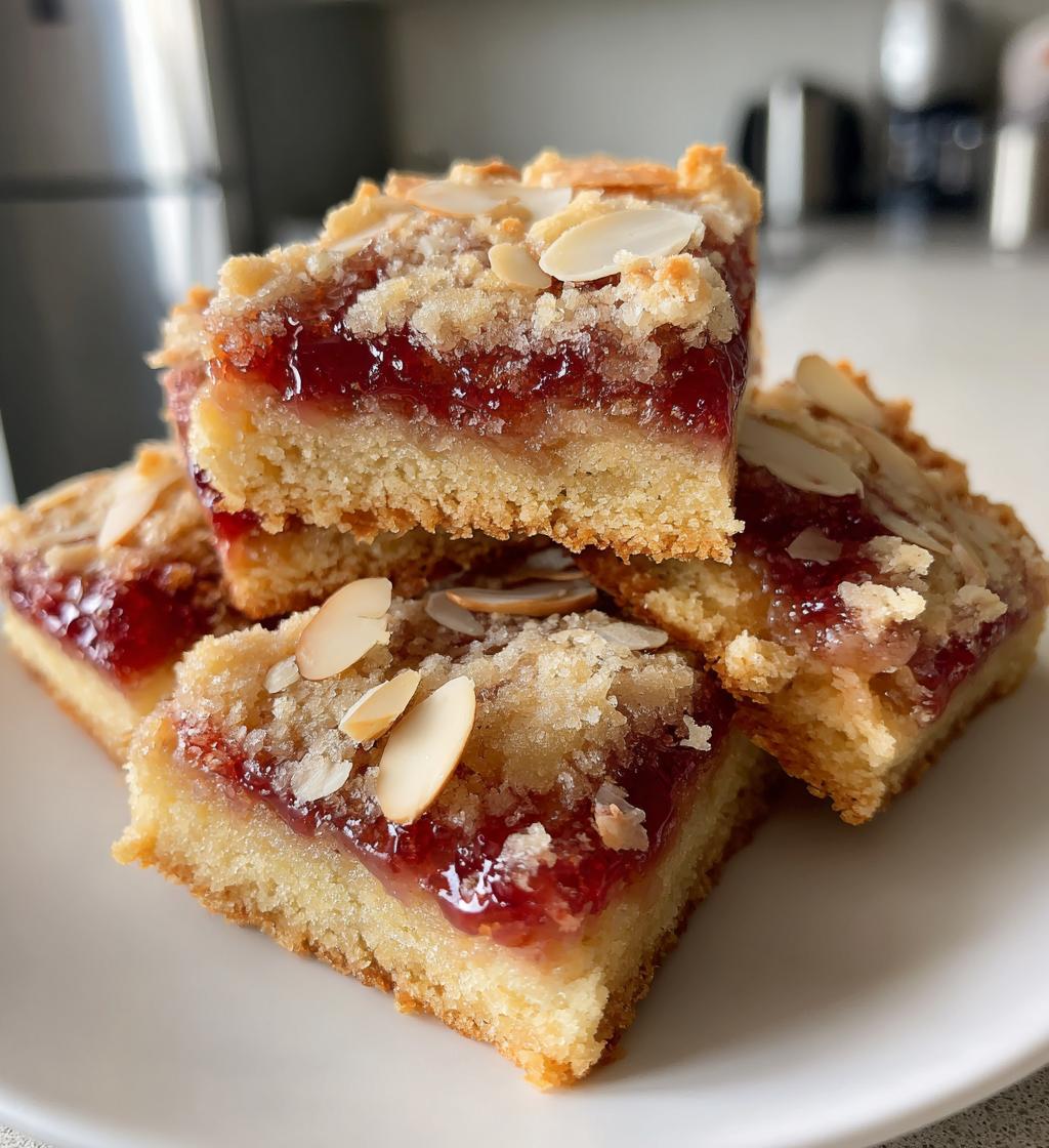 Raspberry Almond Shortbread Bars