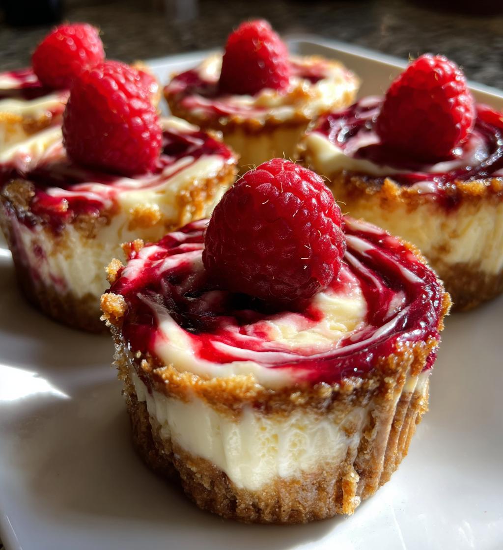 Raspberry Swirl Cheesecake Cupcakes