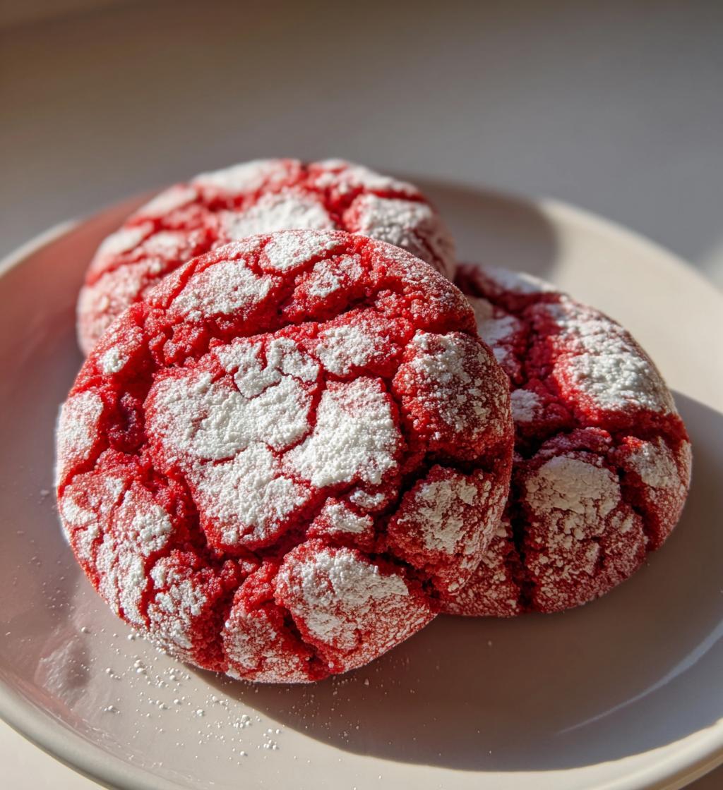 Red Velvet Crinkle Cookies