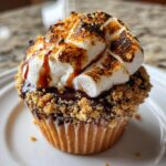 S’mores Cupcakes with Toasted Marshmallow