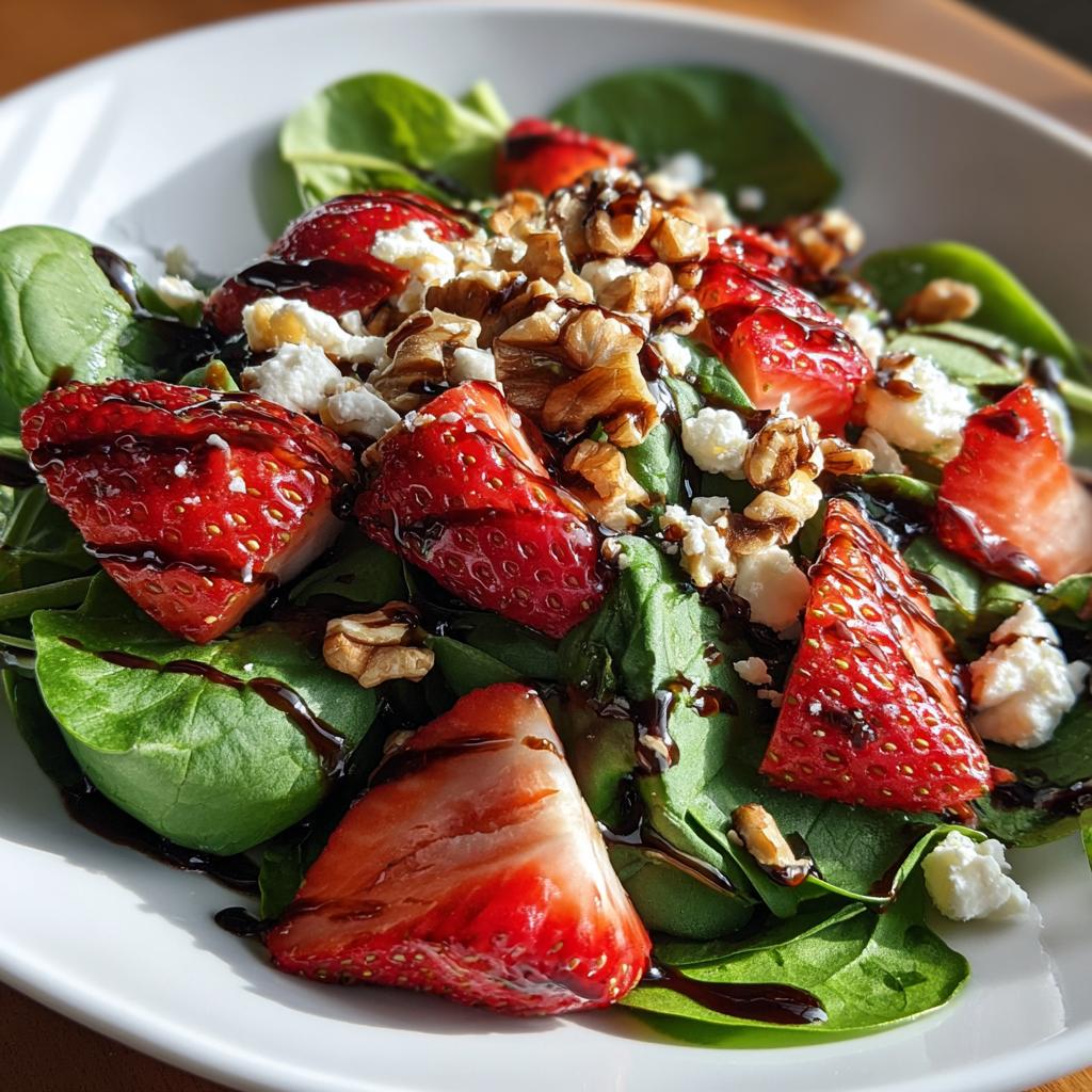 Strawberry Spinach Salad with Balsamic Glaze - detail 1
