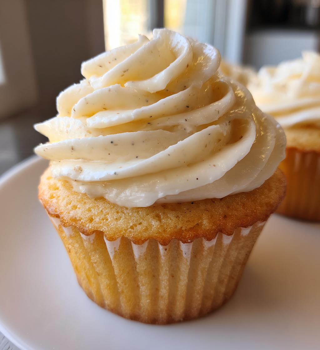 Vanilla Bean Cupcakes with Buttercream Frosting - detail 1