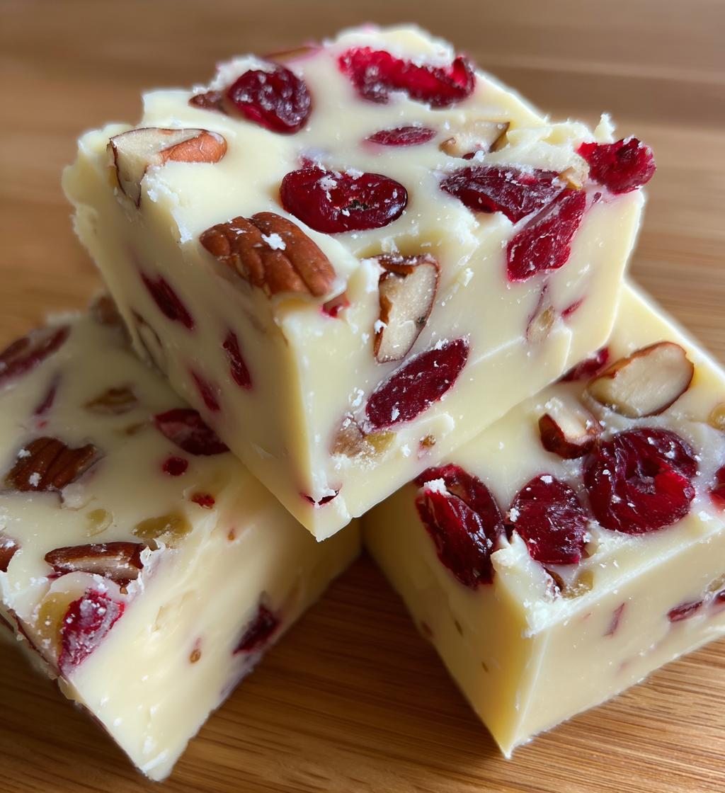 White Chocolate Cranberry Fudge
