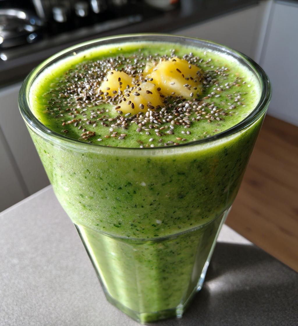 Detox Smoothie with Spinach and Pineapple