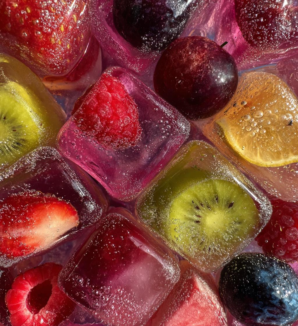 Fruit Ice Cubes in Water - detail 1