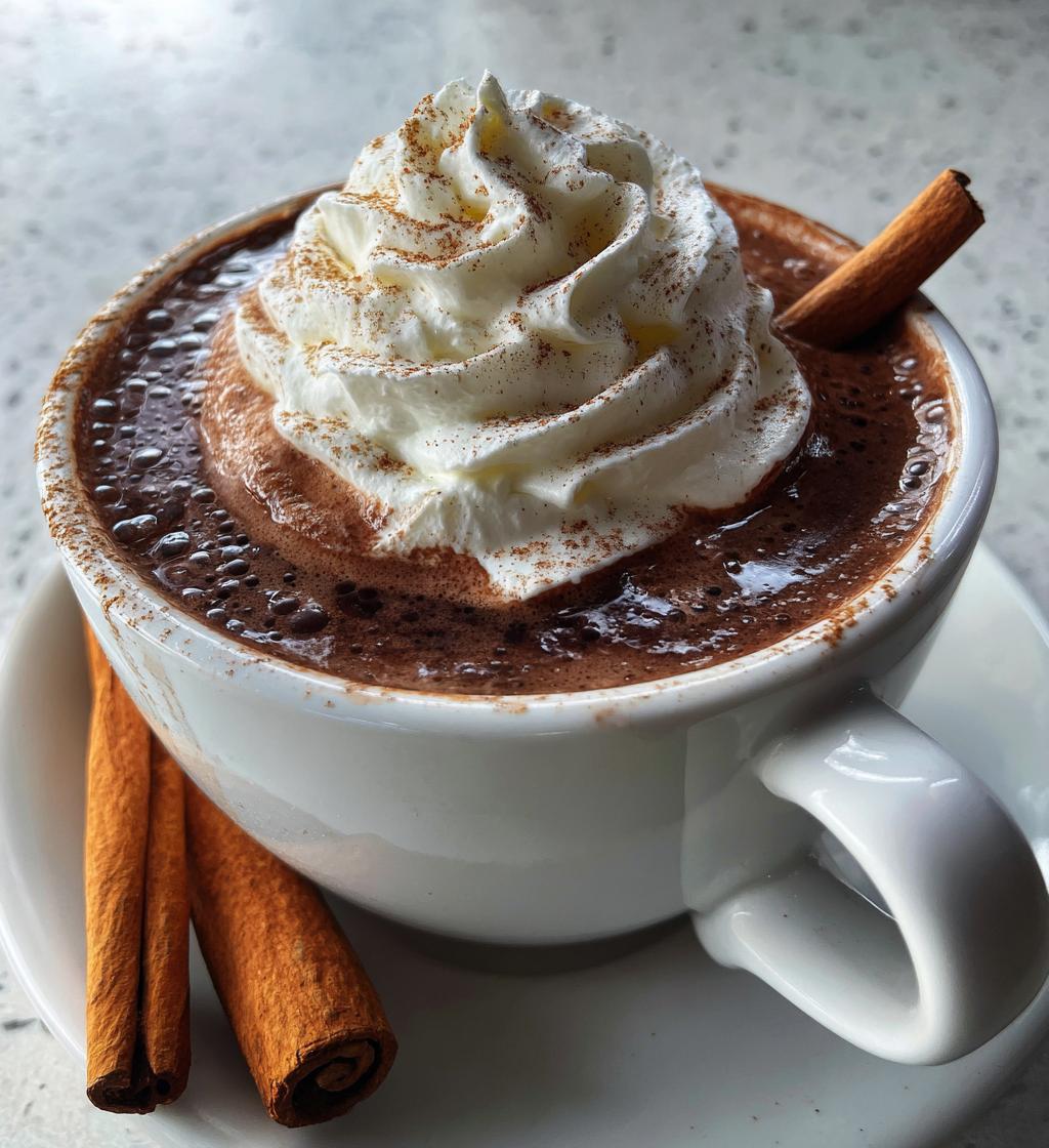 Hot Chocolate with Cinnamon Stick