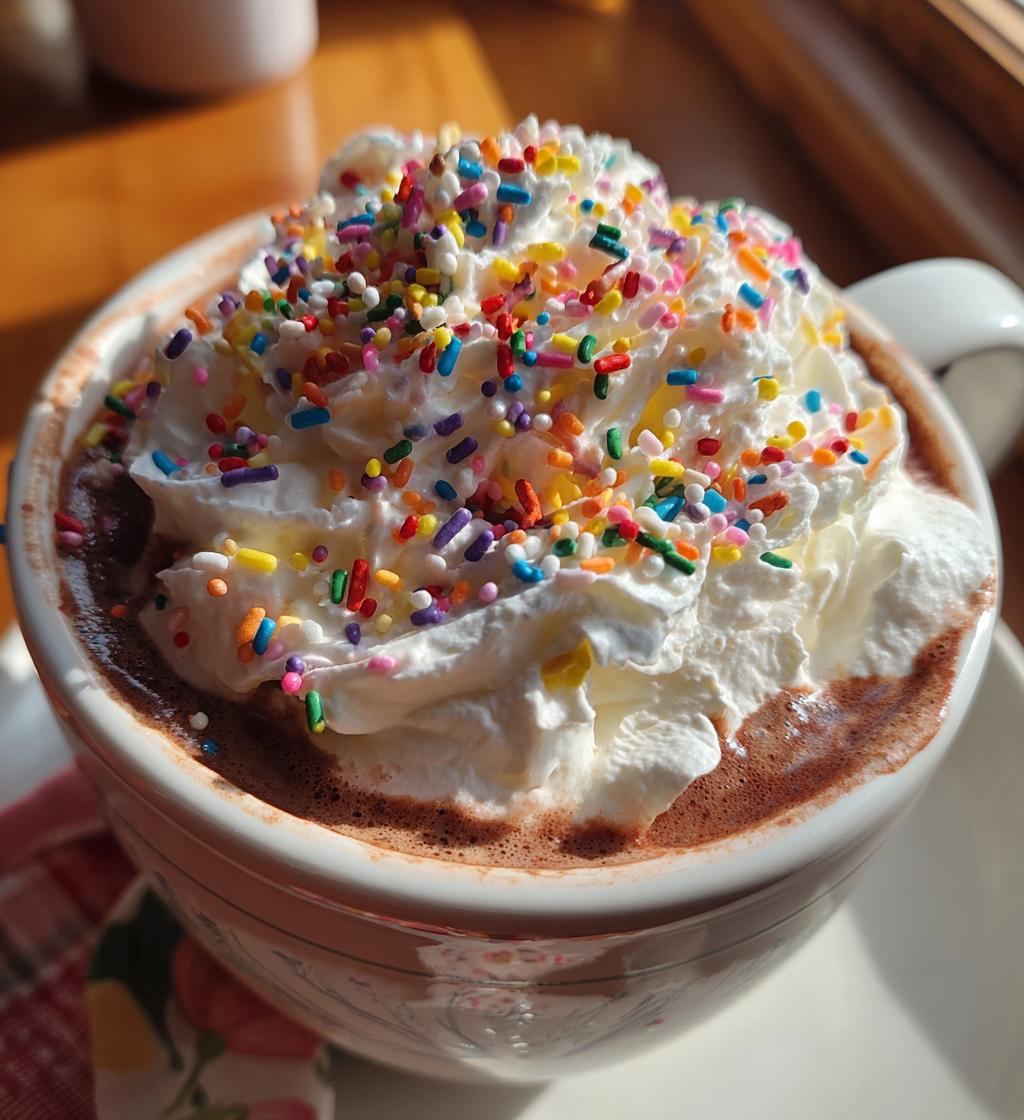 Hot Cocoa with Whipped Cream and Sprinkles - detail 1