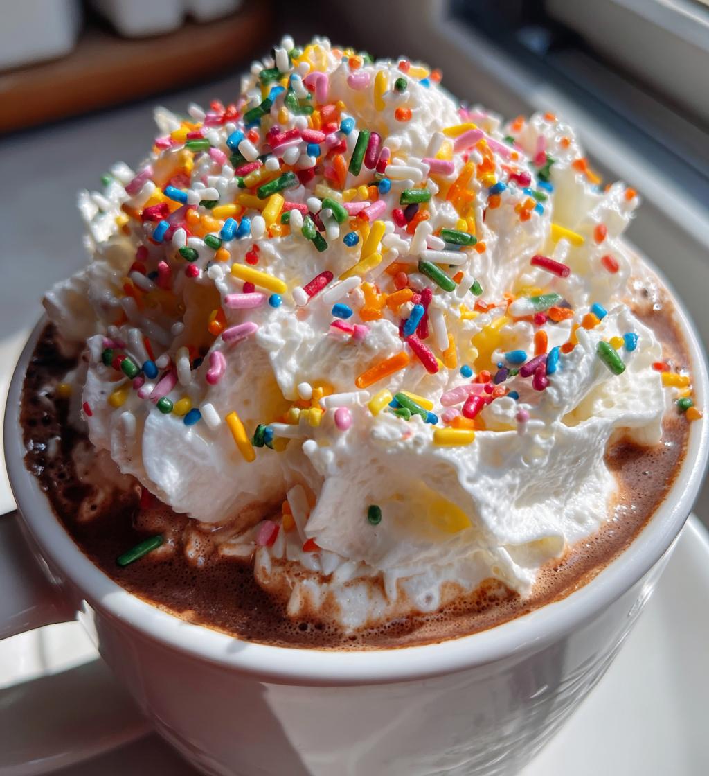 Hot Cocoa with Whipped Cream and Sprinkles