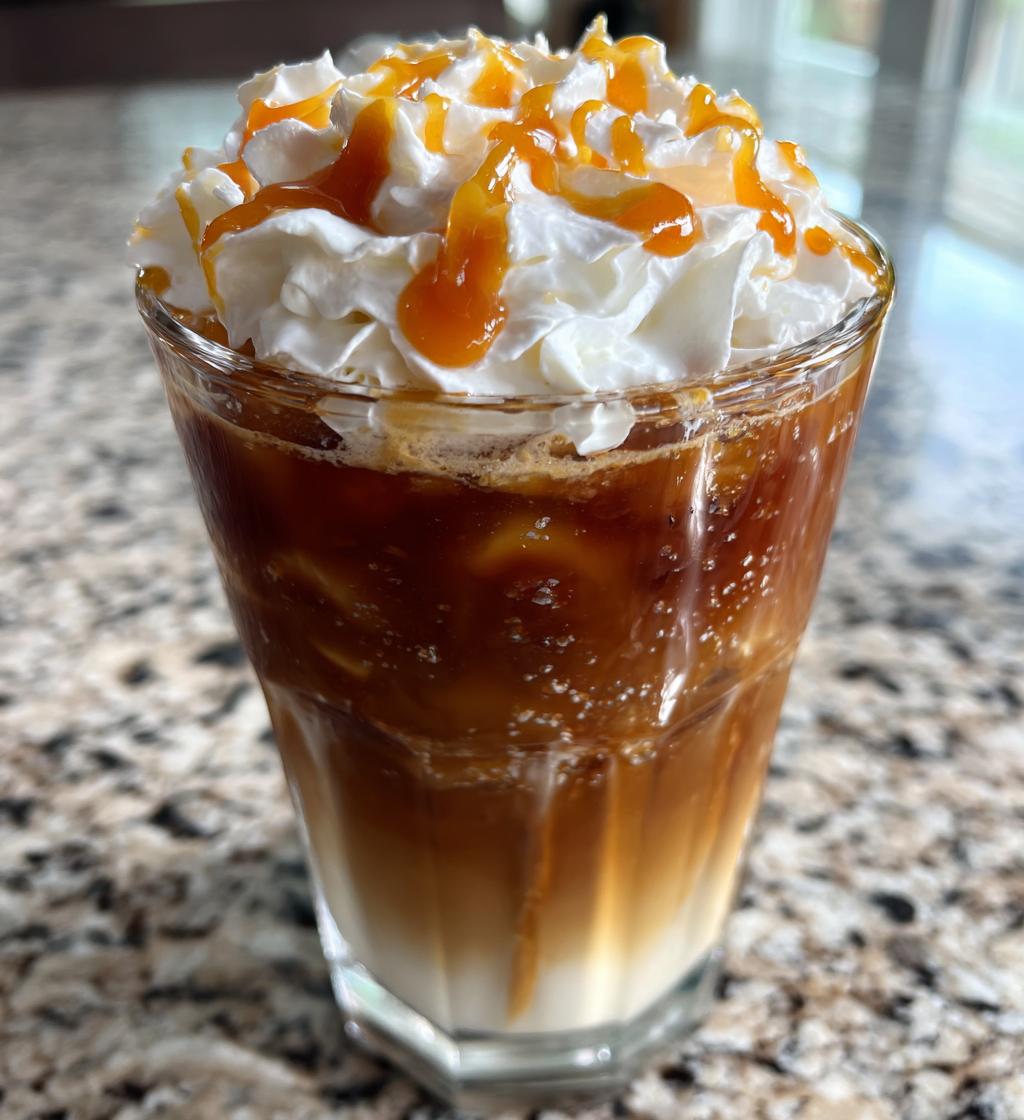 Iced Coffee with Caramel Drizzle