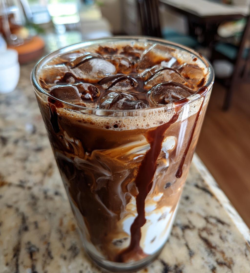 Iced Mocha with Chocolate Syrup