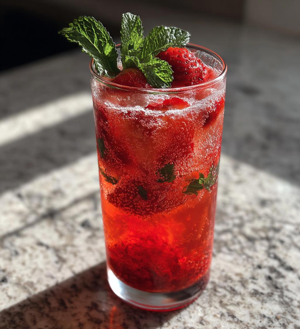 Strawberry Fizz Mocktail - detail 2